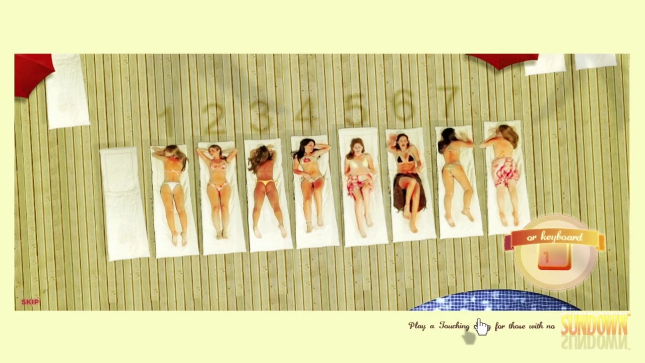 The human piano — sunbathers become the numbered keys in the interactive Sundown game